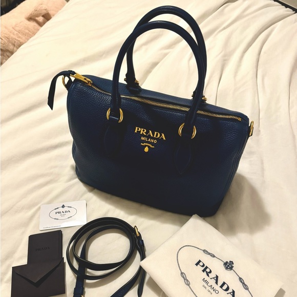 Authentic Prada Vitello Phinex Bauletto 1bb023 - Picture 1 of 8
